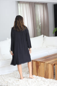 Set (2p) Camison y Bata "Essential Black" s/p